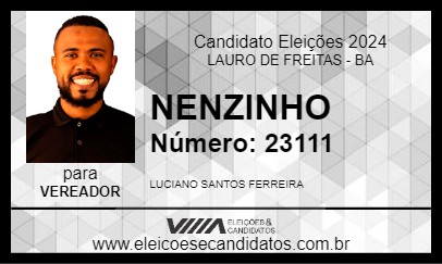 Candidato NENZINHO 2024 - LAURO DE FREITAS - Eleições