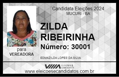 Candidato ZILDA RIBEIRINHA 2024 - MUCURI - Eleições