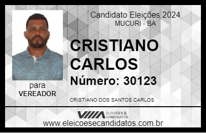 Candidato CRISTIANO CARLOS 2024 - MUCURI - Eleições