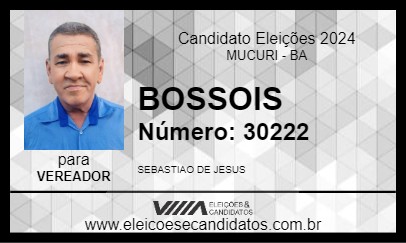 Candidato BOSSOIS 2024 - MUCURI - Eleições