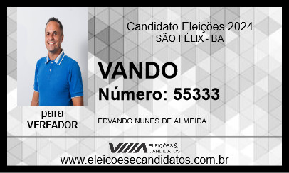 Candidato VANDO 2024 - SÃO FÉLIX - Eleições