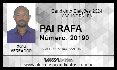 Candidato PAI RAFA 2024 - CACHOEIRA - Eleições