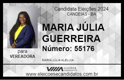 Candidato MARIA JÚLIA GUERREIRA 2024 - CANDEIAS - Eleições