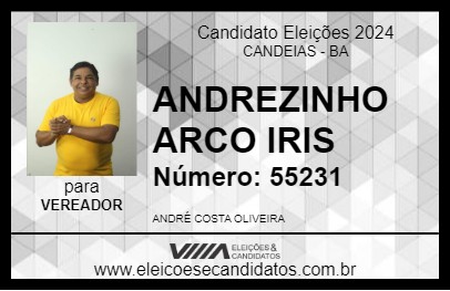 Candidato ANDREZINHO ARCO IRIS 2024 - CANDEIAS - Eleições