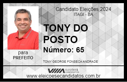 Candidato TONY DO POSTO 2024 - ITAGI - Eleições