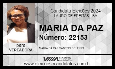 Candidato MARIA DA PAZ 2024 - LAURO DE FREITAS - Eleições