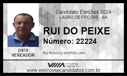 Candidato RUI DO PEIXE 2024 - LAURO DE FREITAS - Eleições