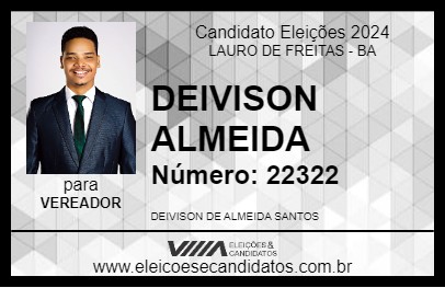 Candidato DEIVISON ALMEIDA 2024 - LAURO DE FREITAS - Eleições