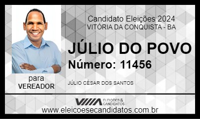 Candidato JÚLIO DO POVO 2024 - VITÓRIA DA CONQUISTA - Eleições