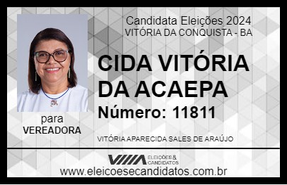 Candidato CIDA VITÓRIA DA ACAEPA 2024 - VITÓRIA DA CONQUISTA - Eleições