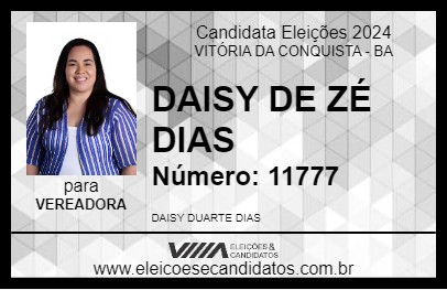 Candidato DAISY DE ZÉ DIAS 2024 - VITÓRIA DA CONQUISTA - Eleições