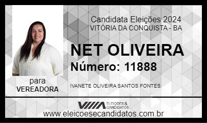 Candidato NET OLIVEIRA 2024 - VITÓRIA DA CONQUISTA - Eleições