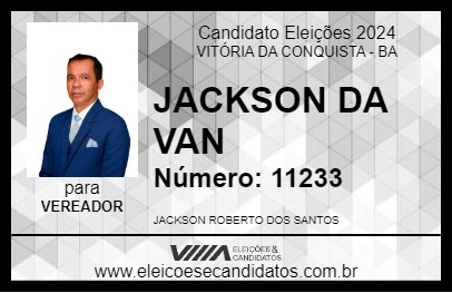 Candidato JACKSON DA VAN 2024 - VITÓRIA DA CONQUISTA - Eleições