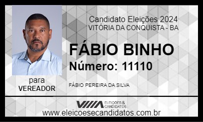 Candidato FÁBIO BINHO 2024 - VITÓRIA DA CONQUISTA - Eleições