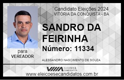 Candidato SANDRO DA FEIRINHA 2024 - VITÓRIA DA CONQUISTA - Eleições