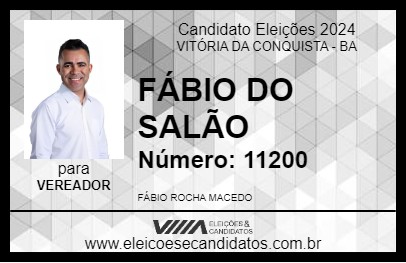 Candidato FÁBIO DO SALÃO 2024 - VITÓRIA DA CONQUISTA - Eleições