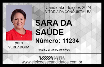 Candidato SARA DA SAÚDE 2024 - VITÓRIA DA CONQUISTA - Eleições