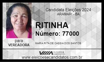 Candidato RITINHA 2024 - ARAMARI - Eleições