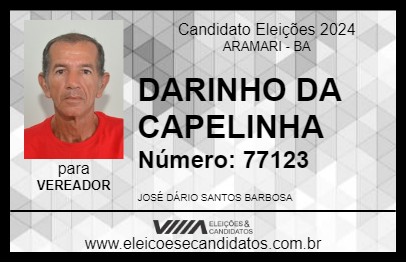 Candidato DARINHO DA CAPELINHA 2024 - ARAMARI - Eleições