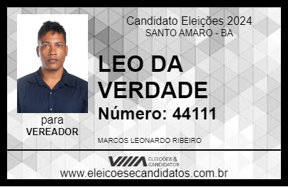 Candidato LEO DA VERDADE 2024 - SANTO AMARO - Eleições