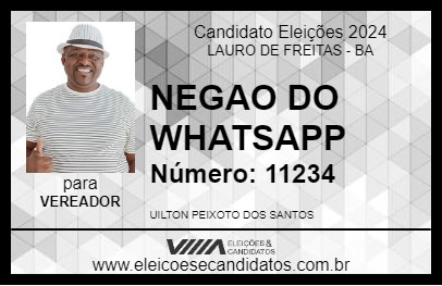 Candidato NEGAO DO WHATSAPP 2024 - LAURO DE FREITAS - Eleições