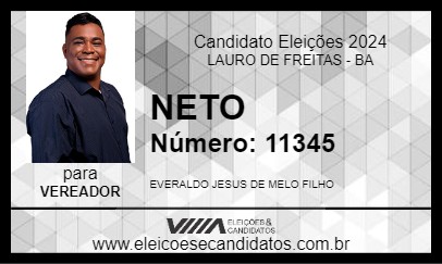 Candidato NETO 2024 - LAURO DE FREITAS - Eleições