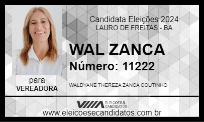 Candidato WAL ZANCA 2024 - LAURO DE FREITAS - Eleições