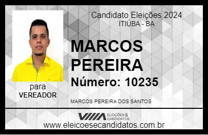 Candidato MARCOS PEREIRA 2024 - ITIÚBA - Eleições