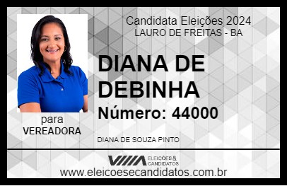 Candidato DIANA DE DEBINHA 2024 - LAURO DE FREITAS - Eleições