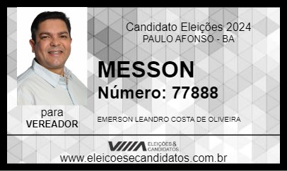 Candidato MESSON 2024 - PAULO AFONSO - Eleições