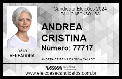 Candidato ANDREA CRISTINA 2024 - PAULO AFONSO - Eleições