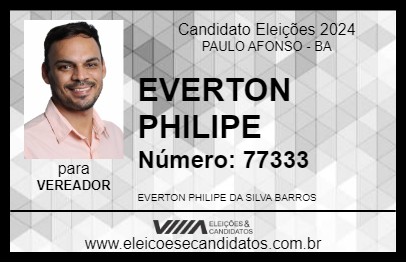 Candidato EVERTON PHILIPE 2024 - PAULO AFONSO - Eleições