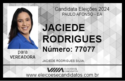 Candidato JACIEDE RODRIGUES 2024 - PAULO AFONSO - Eleições