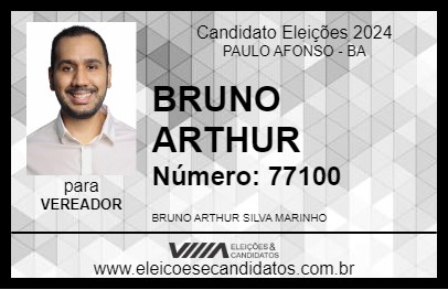 Candidato BRUNO ARTHUR 2024 - PAULO AFONSO - Eleições