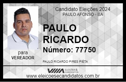 Candidato PAULO RICARDO 2024 - PAULO AFONSO - Eleições