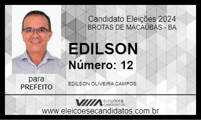 Candidato EDILSON 2024 - BROTAS DE MACAÚBAS - Eleições