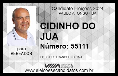 Candidato CIDINHO DO JUA 2024 - PAULO AFONSO - Eleições