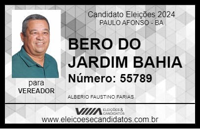 Candidato BERO DO JARDIM BAHIA 2024 - PAULO AFONSO - Eleições