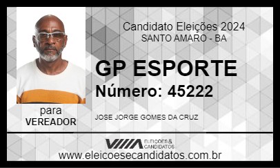 Candidato GP ESPORTE 2024 - SANTO AMARO - Eleições