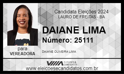 Candidato DAIANE LIMA 2024 - LAURO DE FREITAS - Eleições