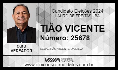 Candidato TIÃO VICENTE 2024 - LAURO DE FREITAS - Eleições