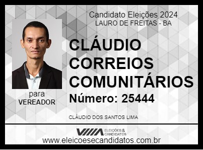 Candidato CLÁUDIO LIMA 2024 - LAURO DE FREITAS - Eleições