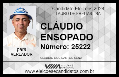 Candidato CLÁUDIO ENSOPADO 2024 - LAURO DE FREITAS - Eleições