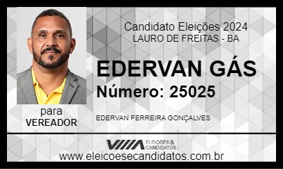 Candidato EDERVAN GÁS 2024 - LAURO DE FREITAS - Eleições