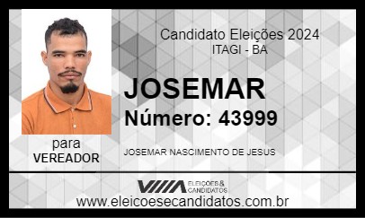 Candidato JOSEMAR 2024 - ITAGI - Eleições