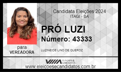 Candidato PRÓ LUZI 2024 - ITAGI - Eleições