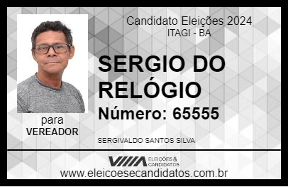 Candidato SERGIO DO RELÓGIO 2024 - ITAGI - Eleições