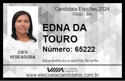 Candidato EDNA DA TOURO 2024 - ITAGI - Eleições