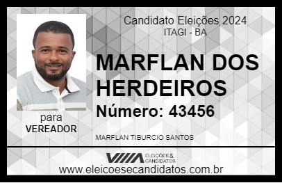 Candidato MARFLAN DOS HERDEIROS 2024 - ITAGI - Eleições