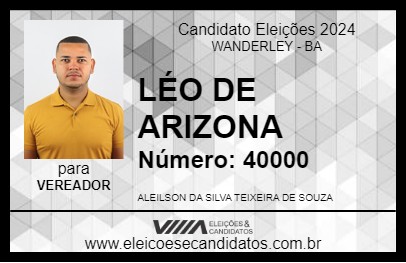 Candidato LÉO DE ARIZONA 2024 - WANDERLEY - Eleições